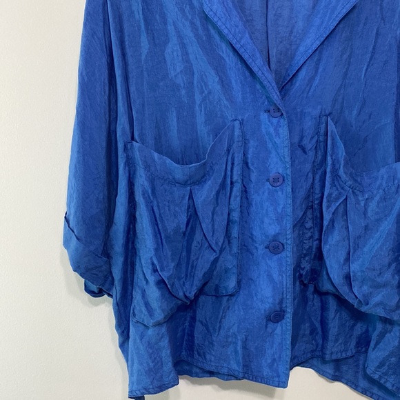 Zara blue Fillsens button down blouse size XL - Picture 5 of 6